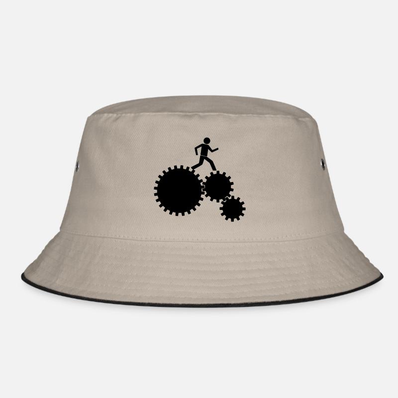 Arbeiter im Uhrwerk! - Bucket Hat - Khaki/Schwarz