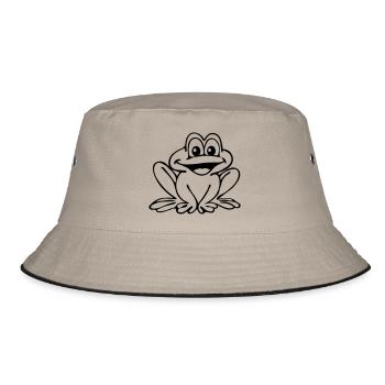 Frog - Bucket Hat - Khaki/Schwarz - Vorne