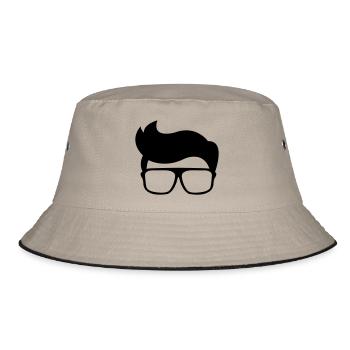 nerd - Bucket Hat - Khaki/Schwarz - Vorne