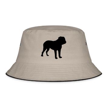dogue de bordeaux silhouette - Bucket Hat - Khaki/Schwarz - Vorne