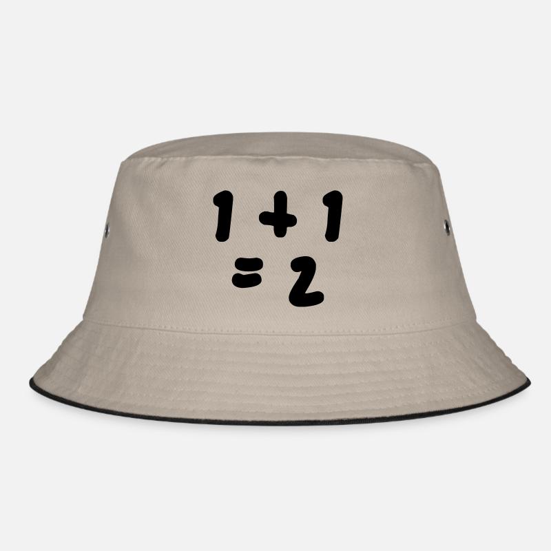1 + 1 = 2 (One plus One Equals Two) Bucket Hat
