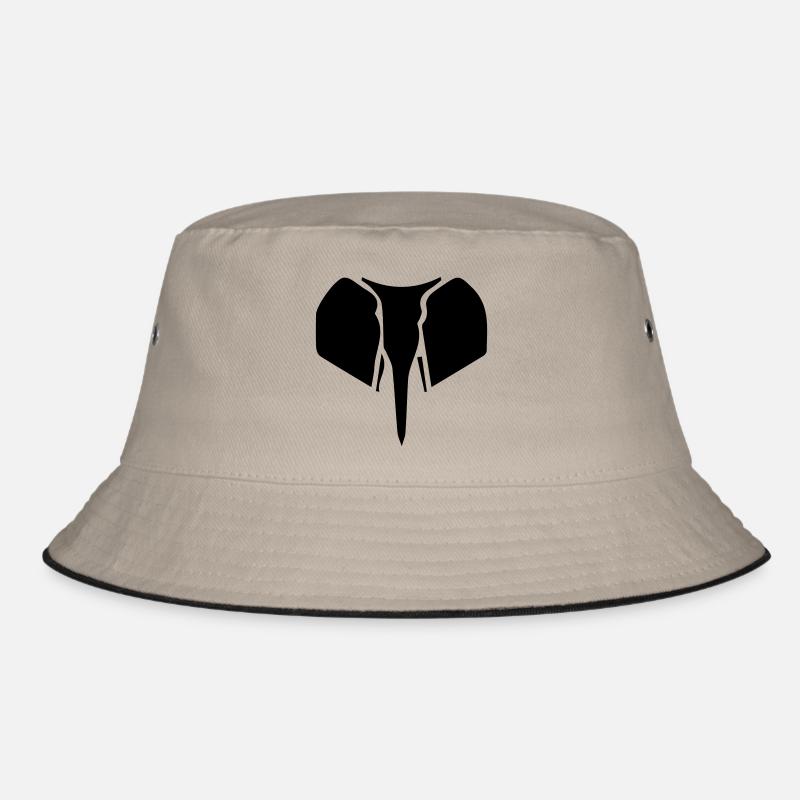 Elephant silhouette - Bucket Hat - khaki/black
