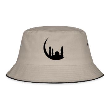 Islam Moschee Halbmond Orient - Bucket Hat - Khaki/Schwarz - Vorne