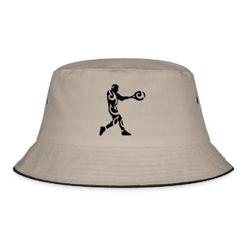 Tennis tribal male de - Bucket Hat - Khaki/Schwarz - Vorne