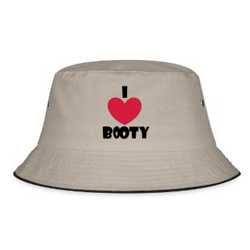 I love Booty - Bucket Hat - khaki/black - Front