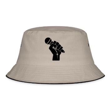 Fist with microphone - Bucket Hat - khaki/black - Front