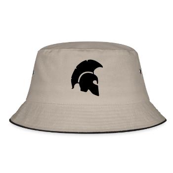 spartanischer helm sparta krieger griechischer tro - Bucket Hat - Khaki/Schwarz - Vorne
