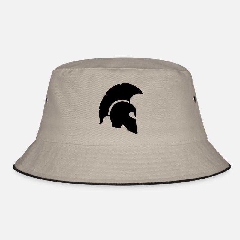 spartanischer helm sparta krieger griechischer tro - Bucket Hat - Khaki/Schwarz