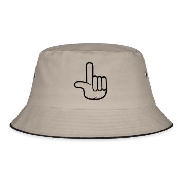 Zeigefinger Comic Cartoon Zeigen Finger Hand - Bucket Hat - Khaki/Schwarz - Vorne