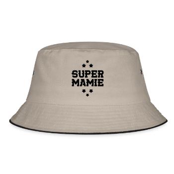 Grandma Oma Großmütter Mamy Mamie Grand-Mère - Bucket Hat - khaki/black - Front
