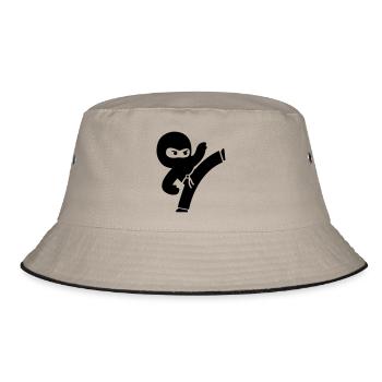 ninja - Bucket Hat - Khaki/Schwarz - Vorne