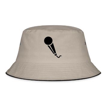 Microphone - Music - Bucket Hat - khaki/black - Front