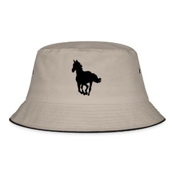 horse horse silhouette shadow shadow8 - Bucket Hat - khaki/black - Front