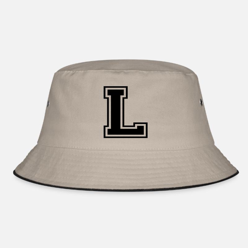 L - Bucket Hat - Khaki/Schwarz