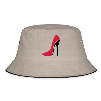 Stiletto sexy / talon haut - trois - Bob - kaki/noir - Devant