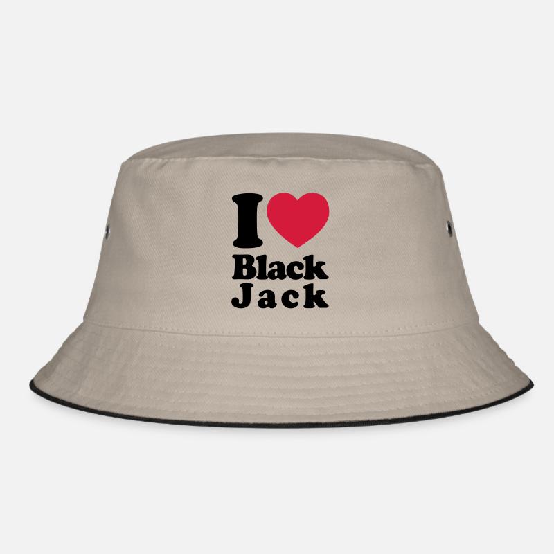 i love black jack - Bucket Hat - khaki/black