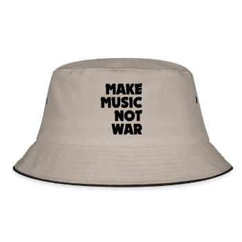 make music not war rechts - Bucket Hat - Khaki/Schwarz - Vorne