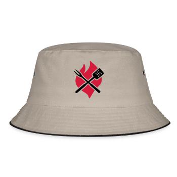 BBQ barbecue - Bucket Hat - khaki/black - Front
