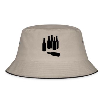 Bierflaschen - Bucket Hat - Khaki/Schwarz - Vorne
