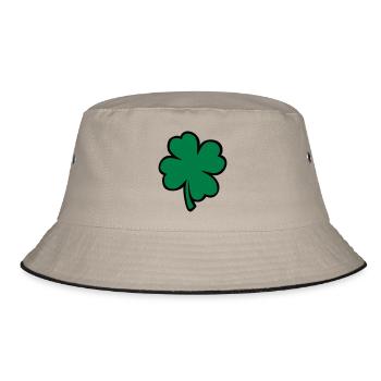 shamrock four-leaf clover irland - Bucket Hat - khaki/black - Front