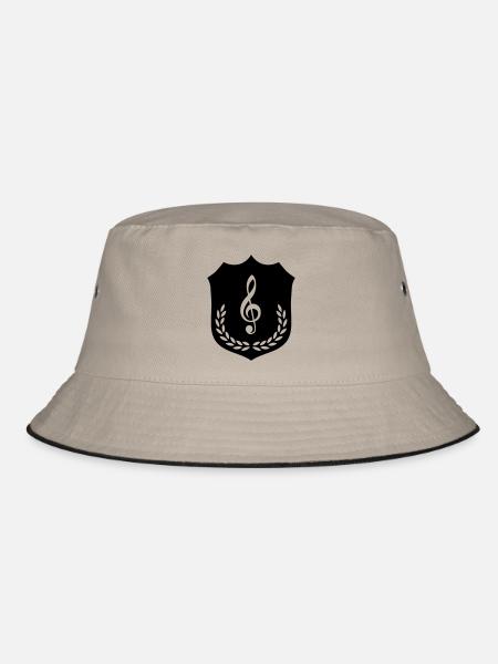wappen_notenschluessel_01 - Bucket Hat - Khaki/Schwarz - Vorne