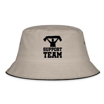 fan support team - Bucket Hat - Khaki/Schwarz - Vorne