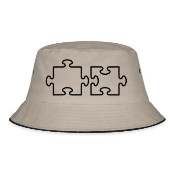 2 Puzzle Teile - Bucket Hat - Khaki/Schwarz - Vorne