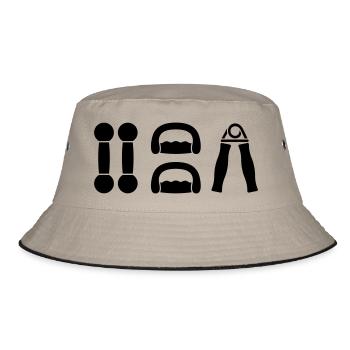 gym dumbell sport - Bucket Hat - khaki/black - Front