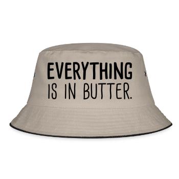 everything is in butter - Bucket Hat - khaki/black - Front