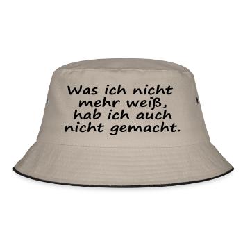 Was ich nicht mehr weiß... - Bucket Hat - Khaki/Schwarz - Vorne