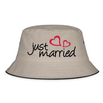 zwei herzen - Bucket Hat - Khaki/Schwarz - Vorne