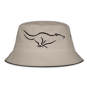 Runing Wolf - Bucket Hat - Khaki/Schwarz - Vorne