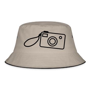 kamera_f1 - Bucket Hat - Khaki/Schwarz - Vorne