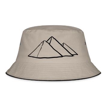 Pyramiden von Gizeh - Bucket Hat - Khaki/Schwarz - Vorne