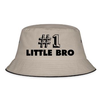 number one little bro - Bucket Hat - Khaki/Schwarz - Vorne