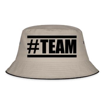 team hashtag design - Bucket Hat - khaki/black - Front
