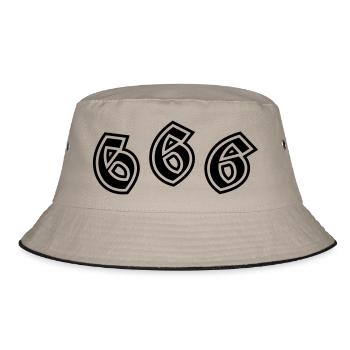 666 - Bucket Hat - Khaki/Schwarz - Vorne