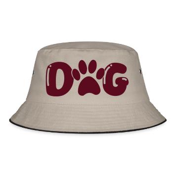 dog pfote - Bucket Hat - Khaki/Schwarz - Vorne