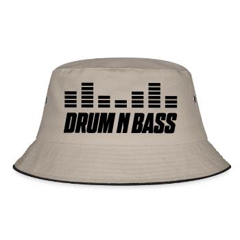 drum bass - Bucket Hat - Khaki/Schwarz - Vorne