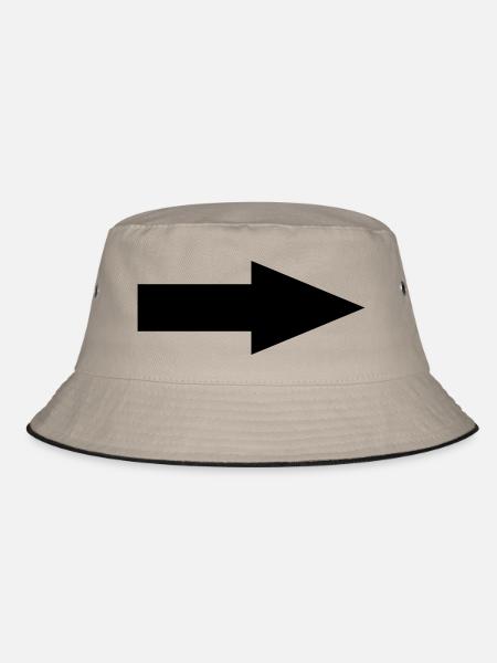 Pfeil - Bucket Hat - Khaki/Schwarz - Vorne