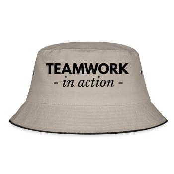 teamwork - Bucket Hat - Khaki/Schwarz - Vorne