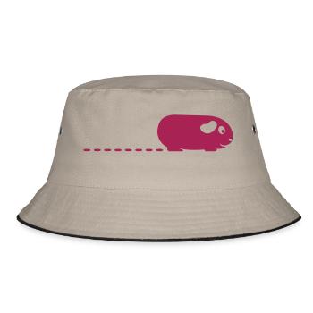 Pooping Guinea Pig - Bucket Hat - khaki/black - Front