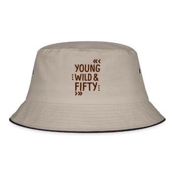 YOUNG WILD & FIFTY - Bucket Hat - Khaki/Schwarz - Vorne