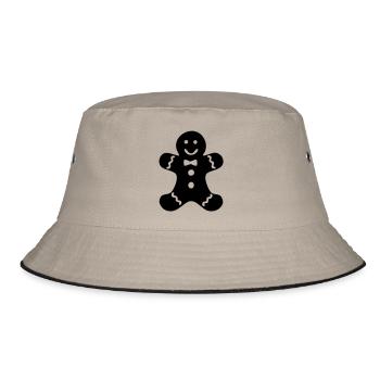 Gingerbread Man - Bucket Hat - khaki/black - Front