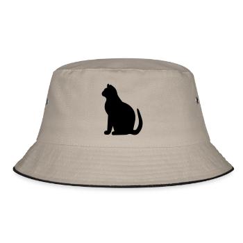 schwarze Katze - Bucket Hat - khaki/black - Front