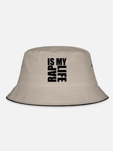 rap is my life - Bucket Hat - Khaki/Schwarz - Vorne