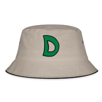 Letter D comic cartoon - Bucket Hat - khaki/black - Front