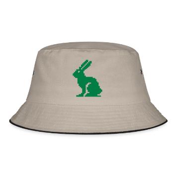 Bunny Pixel - Bucket Hat - khaki/black - Front