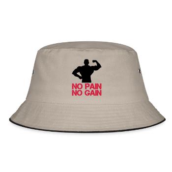 Bodybuilder Pain Gain - Bucket Hat - khaki/black - Front