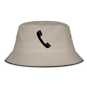 Telefon - Bucket Hat - Khaki/Schwarz - Vorne